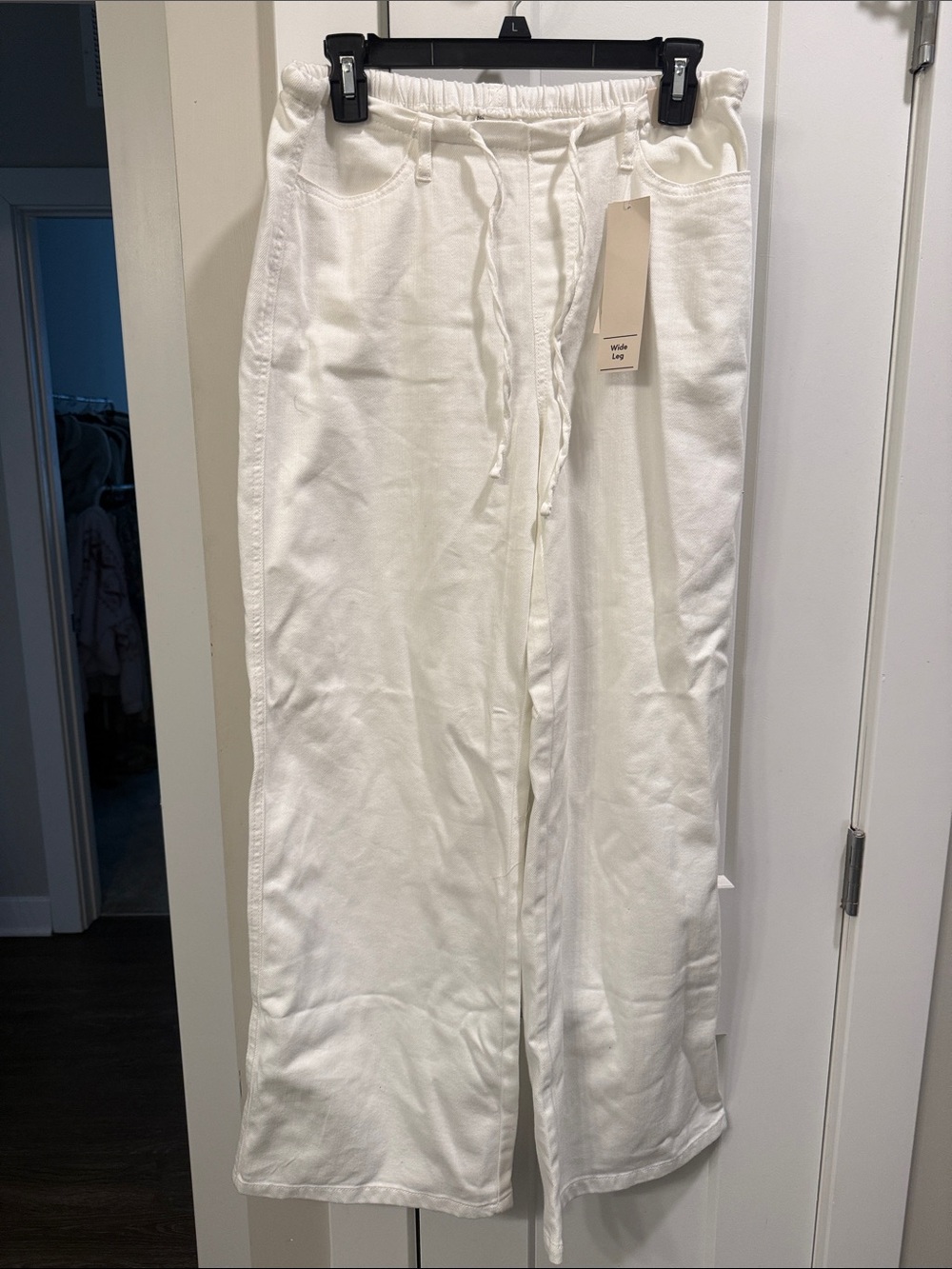 No Boundaries White Wide Leg Drawstring Pants
